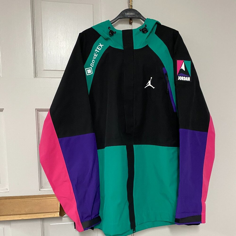 Jordan Mens Colorblock Gore-Tex Jacket in Black, Teal, Purple & Pink